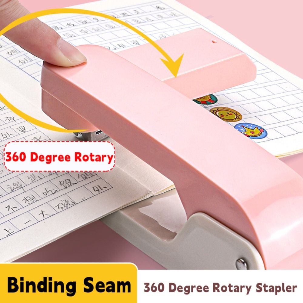 Stapler Heavy Duty - ポータブルメタルステープラー 24/6 26/6ステープル対応 簡単操作 ロングステープラー 360度回転式