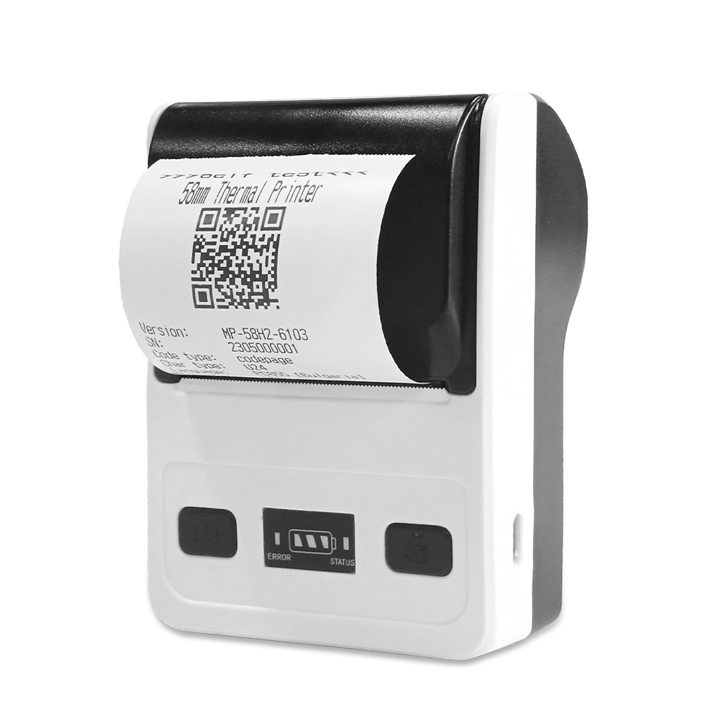Receipt Printer - ミニブルートゥースサーマルレシートプリンター 58mm Bluetooth ワイヤレス ハンドヘルド AndroidモバイルPOSサーマルUSBプリンター