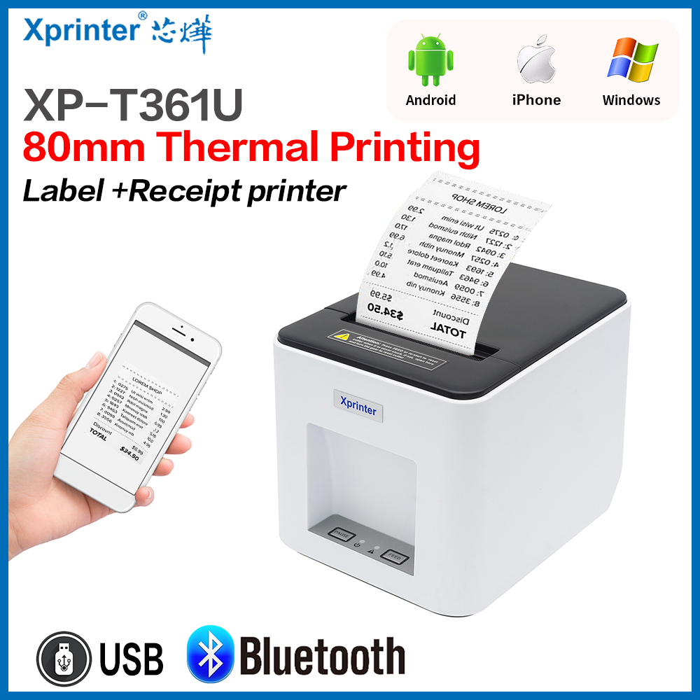 Commercial Book Printing Machines - Xprinter 361bサーマルラベルプリンター,バーコードステッカー,レシートプリンター,Android, iOS, Windows用の20-80mm印刷サポート