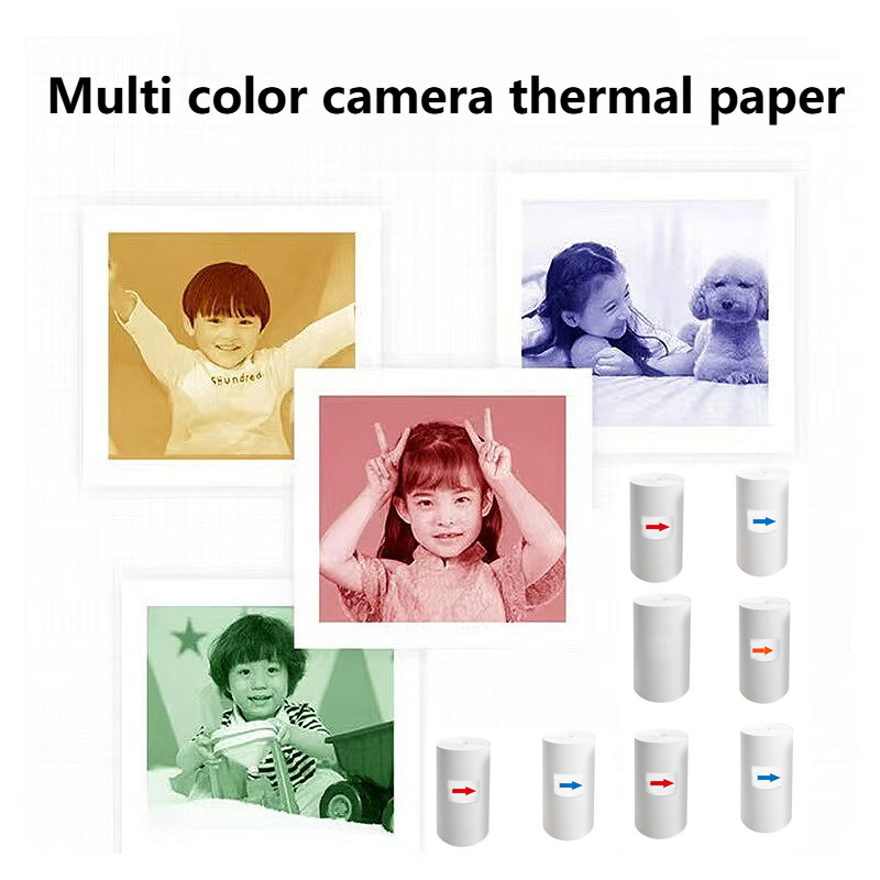 5 ロール熱粘着ステッカー写真用紙プリンター用品カラーと白黒 - Thermal Printer のレビューと価格